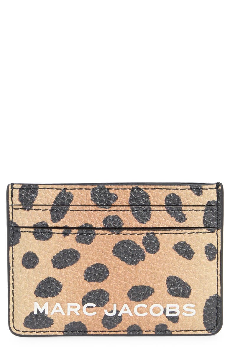 Marc Jacobs Cheetah Print Bold SLG Card Case, Main, color, Black Multi