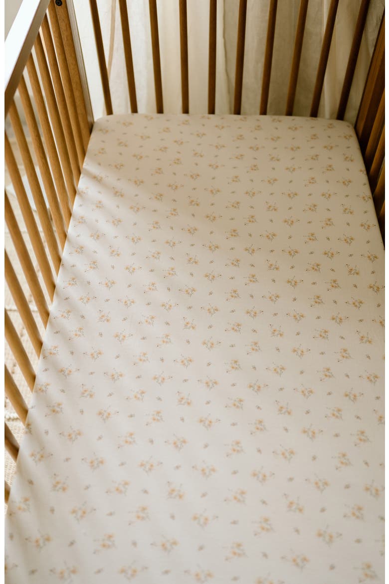 Print Organic Cotton Muslin Crib Sheet, Alternate, color, FLORAL