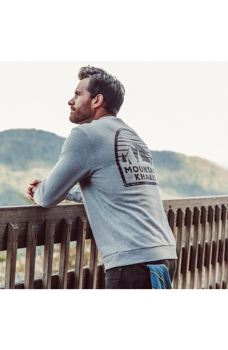Mountain Khakis Mountain Logo Crew, Alternate, color, Heather Grey