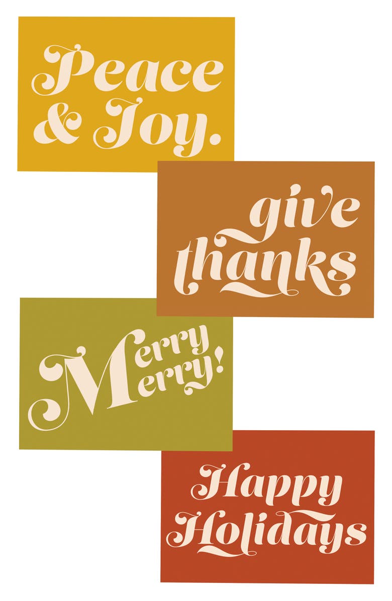 Aya Paper Co. 4-Pack Holiday Card Set, Main, color,