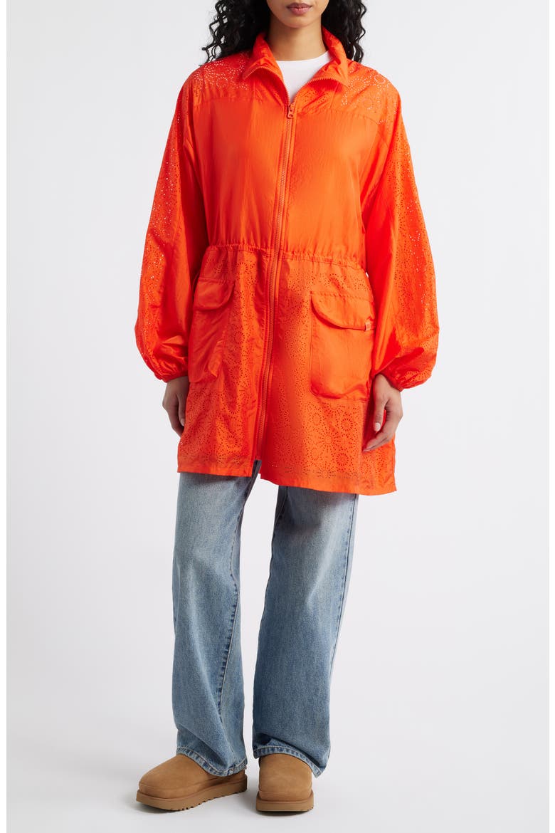 Kynlee Nylon Full Zip Dress Jacket, Main, color, LOBSTER