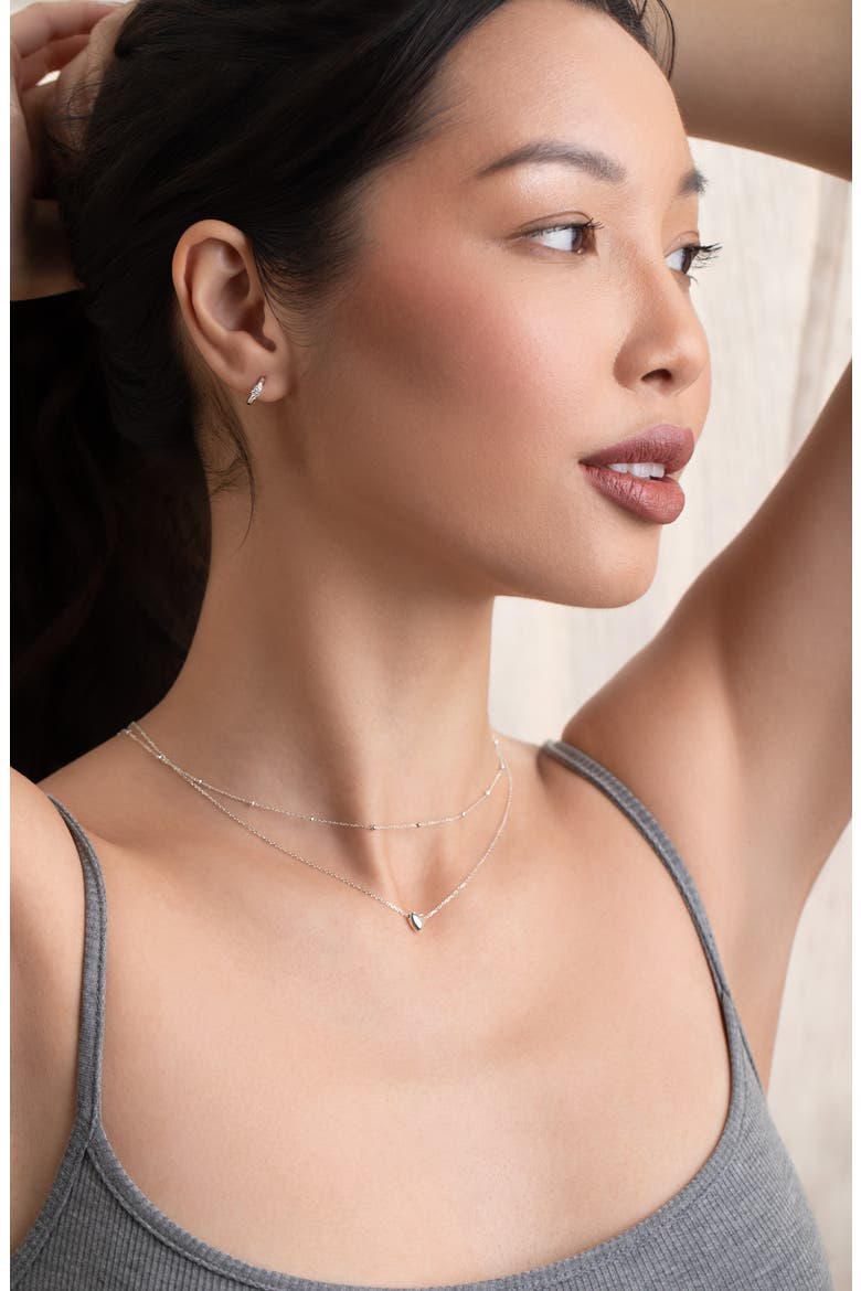 14K Gold Heart Pendant Necklace (Online Trunk Show), Alternate, color, 14K WHITE GOLD