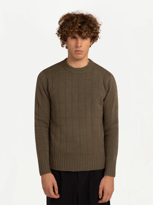 Gobi Mongolian Cashmere Square-patterned Cashmere Sweater In Brown