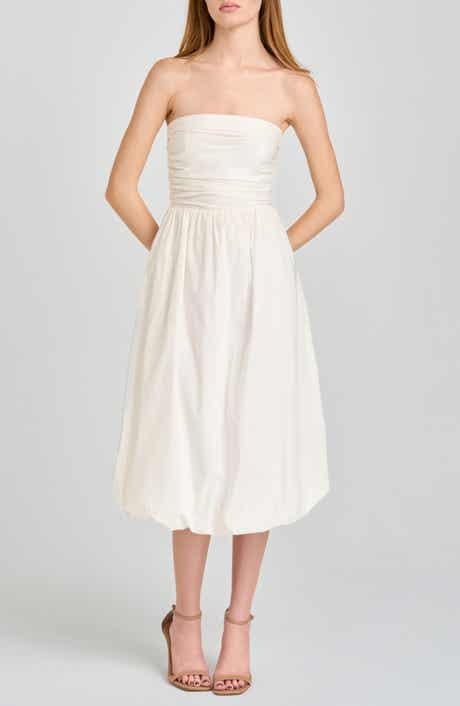 Katherine Bubble Hem Stretch Cotton Midi Dress
