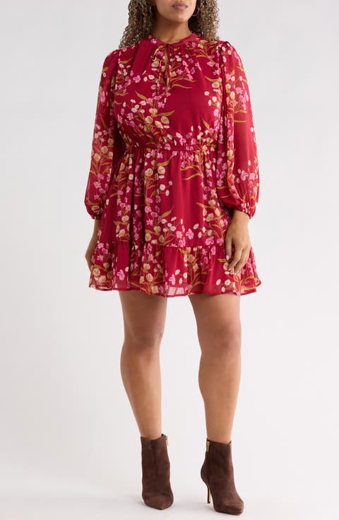 Ginnie Floral Paxton Balloon Sleeve Dress