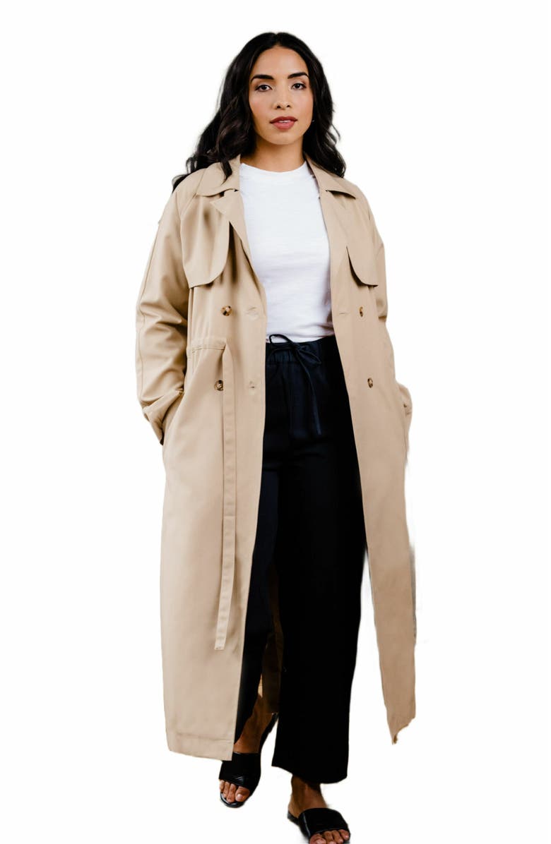 ABLE Kimberly Trench Coat, Main, color, Brown Sugar