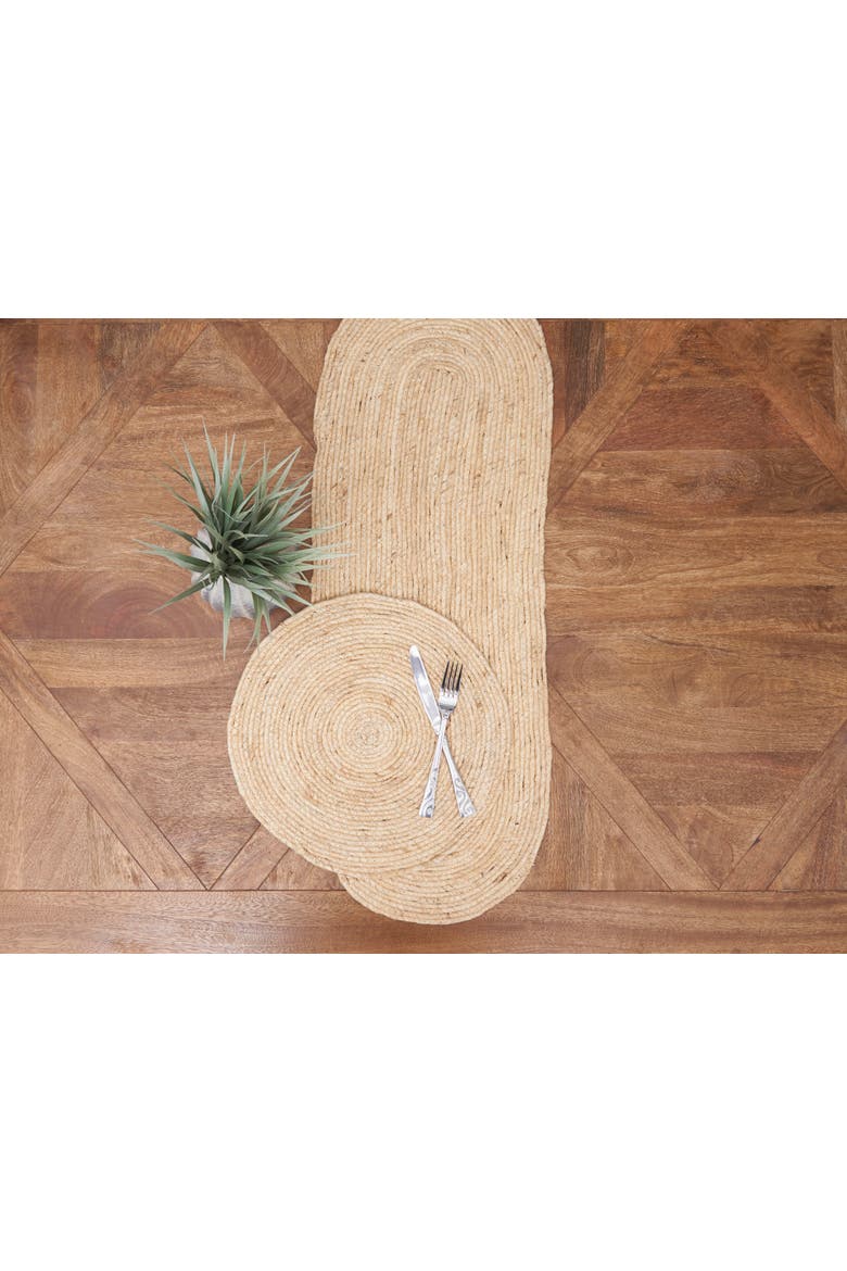 White Seagrass Round Placemats Set of 6, 15", Alternate, color, Beige