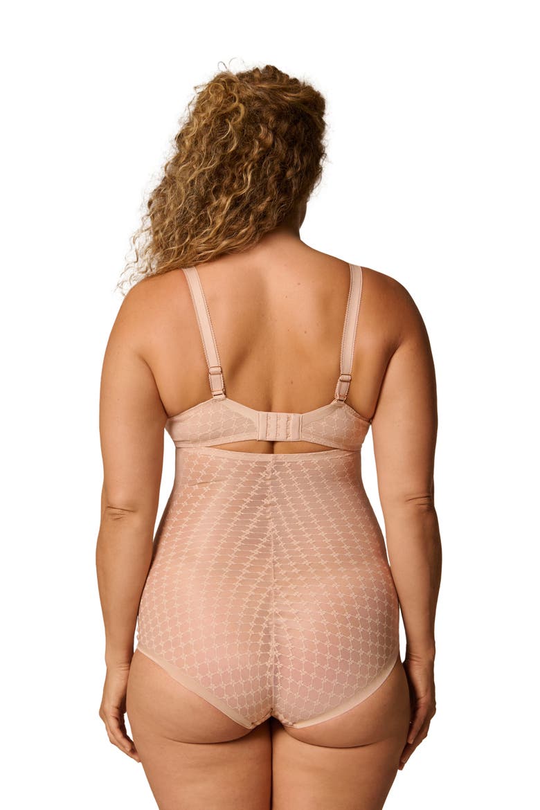 Plume Embroidered High Waist Shaping Briefs, Alternate, color, PEAU ROSE