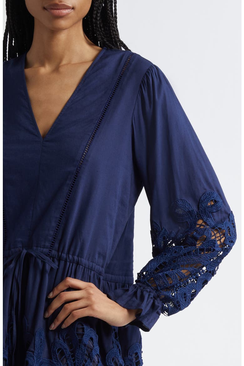 Ingrid Long Sleeve Dress, Alternate, color, SPRING NAVY EYELET