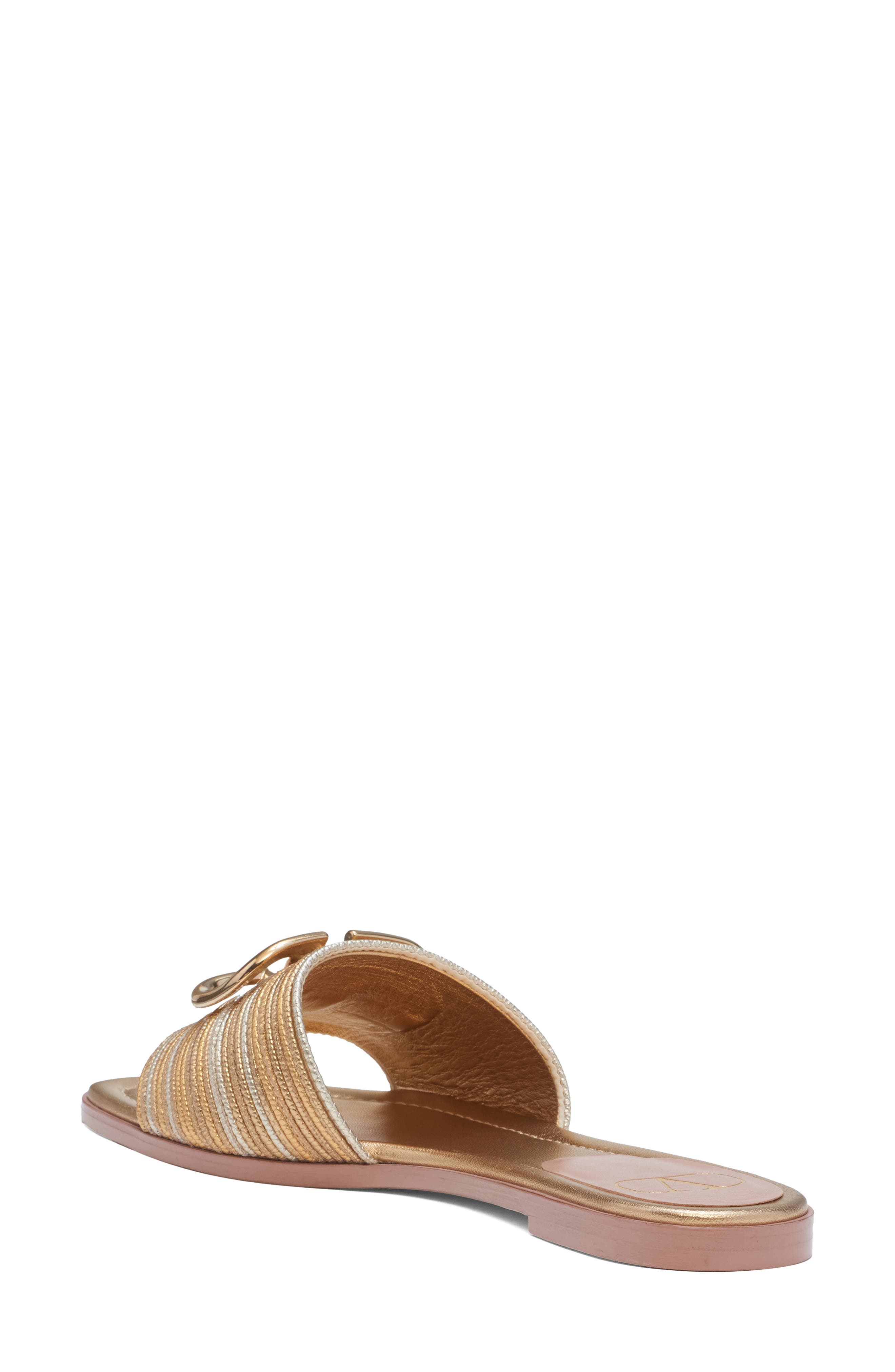 Valentino Garavani VLOGO Signature Slide Sandal, Alternate, color, Star Gold Multicolor