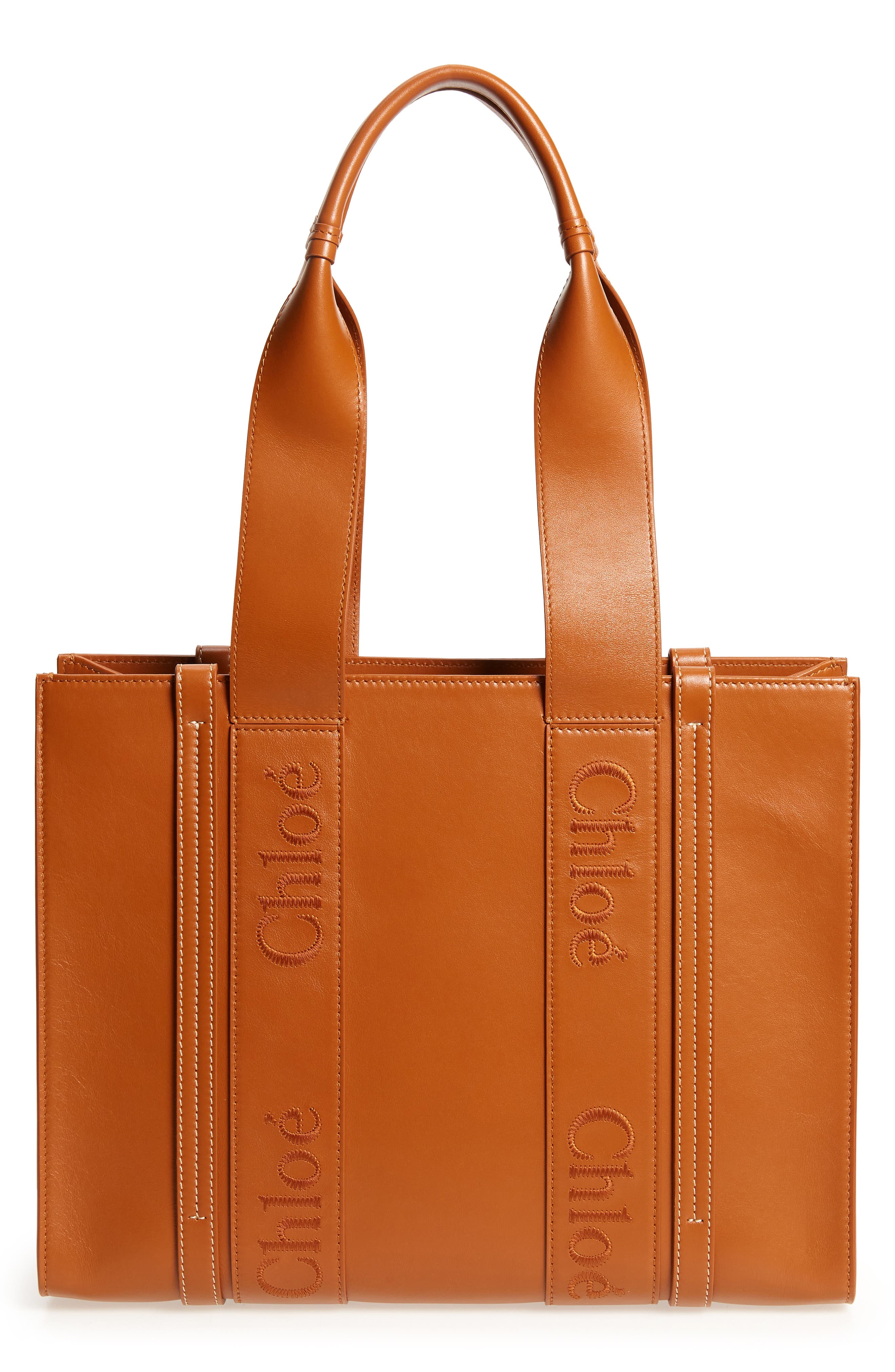 Medium Woody Leather Tote, Alternate, color, CARAMEL 247