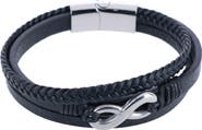 Trafalgar Infinity Triple Band Secure Clasp Leather Bracelet