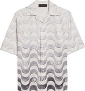 AMIRI Staggered Logo Wave Cotton Camp Shirt