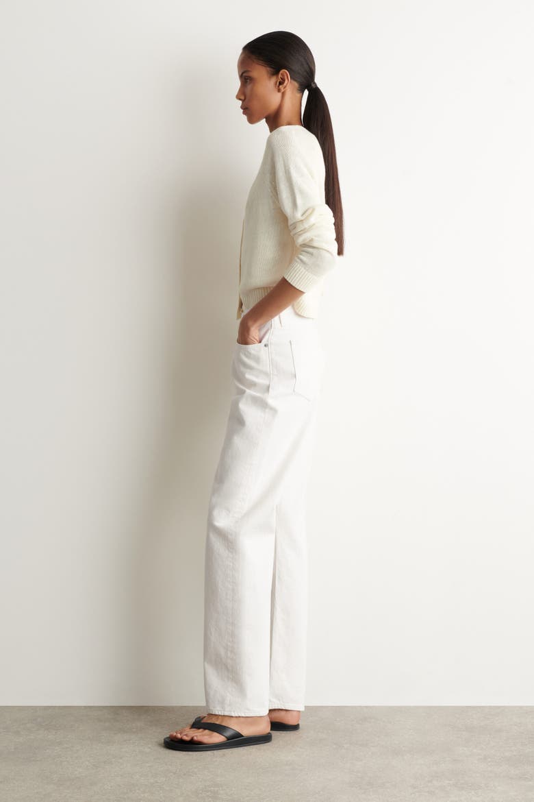 Knitted Linen Cardigan, Alternate, color, ECRU