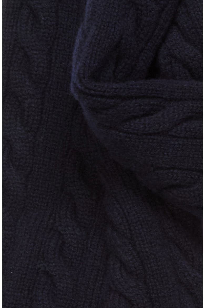 Cable Knit Virgin Wool Scarf, Alternate, color, NAVY
