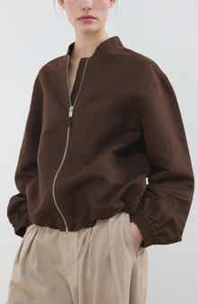 Linen & Cotton Bomber Jacket