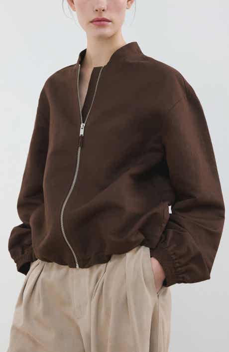Linen & Cotton Bomber Jacket