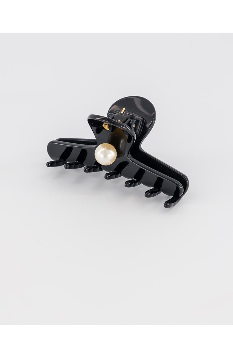 Alexandre de Paris Les Perles acetate hair clip, Alternate, color, Black