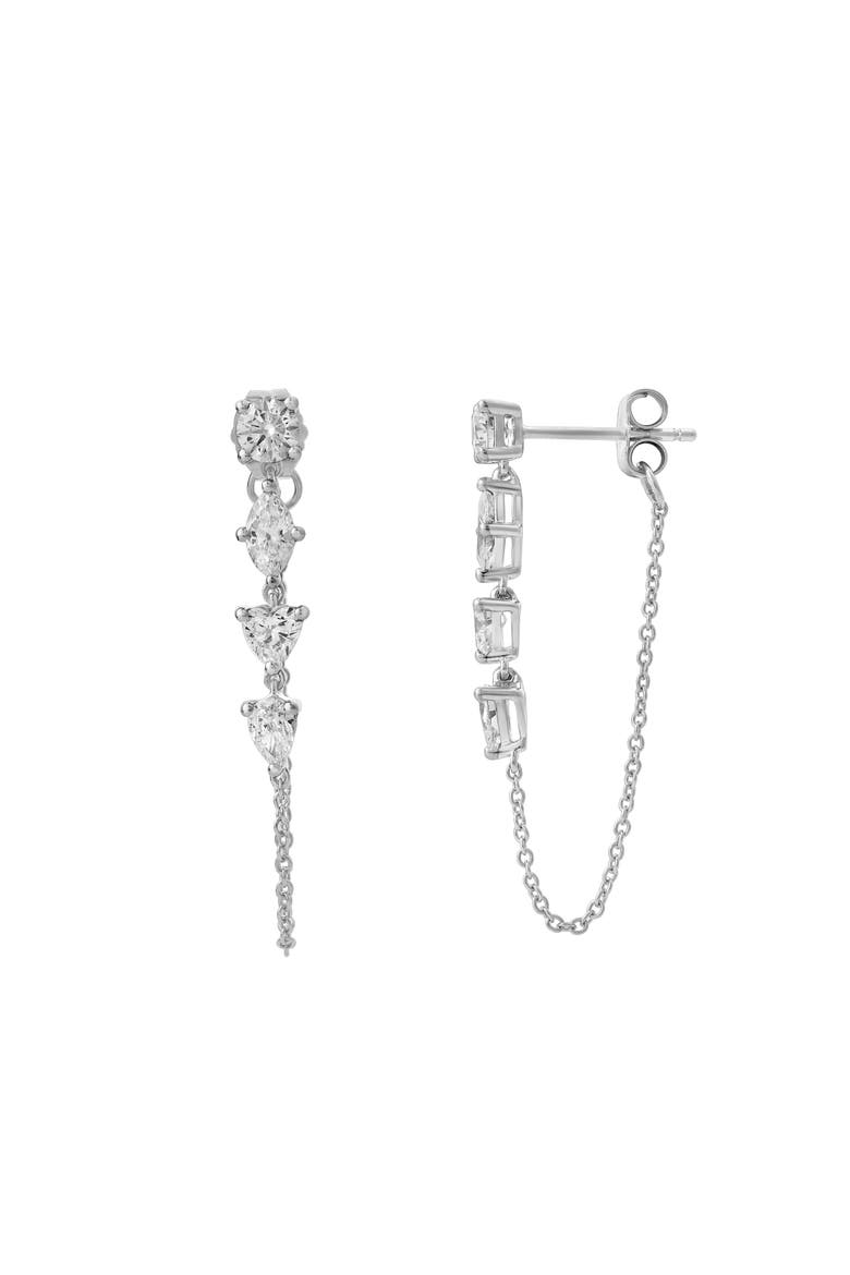 Elenya 14K Gold Lab Grown Diamond Drop Earrings - 1 Ct, Alternate, color, 14K White Gold