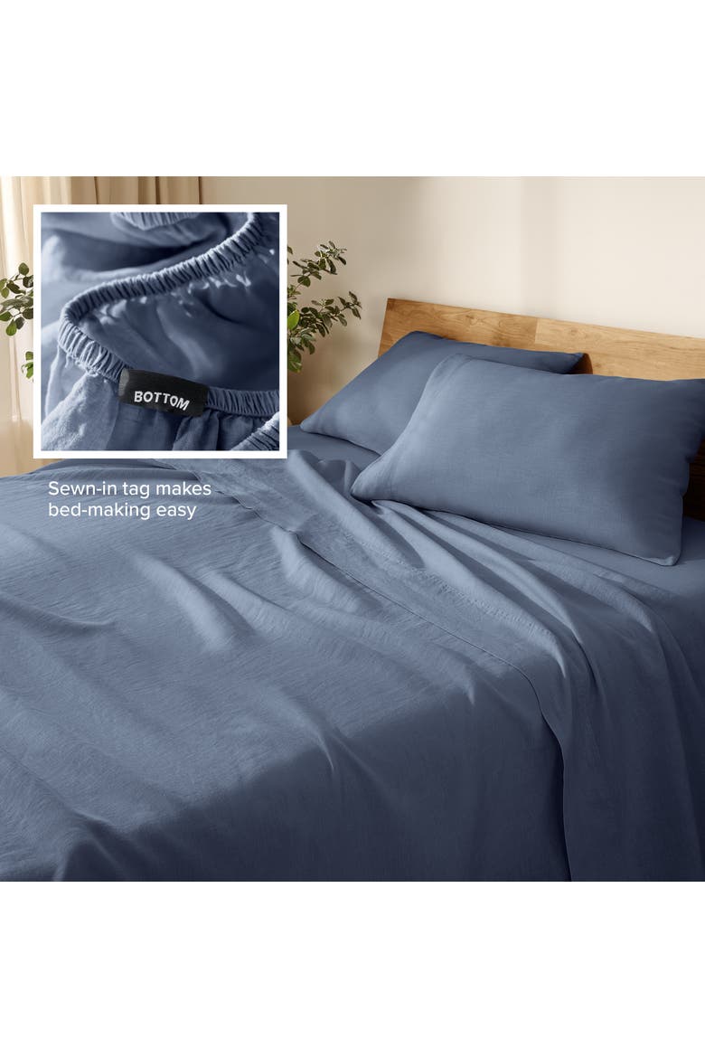 100% European Linen Sheet Set, Alternate, color, Indigo