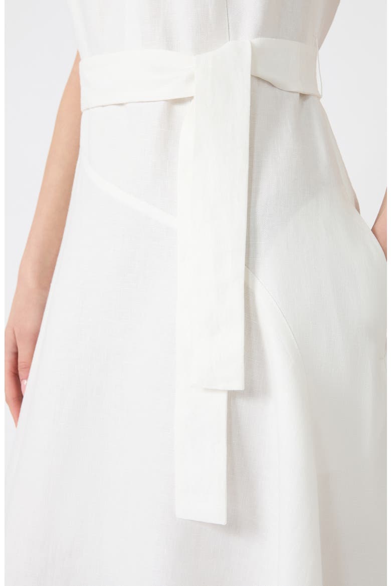 Esordio Linen Midi Dress, Alternate, color, WHITE