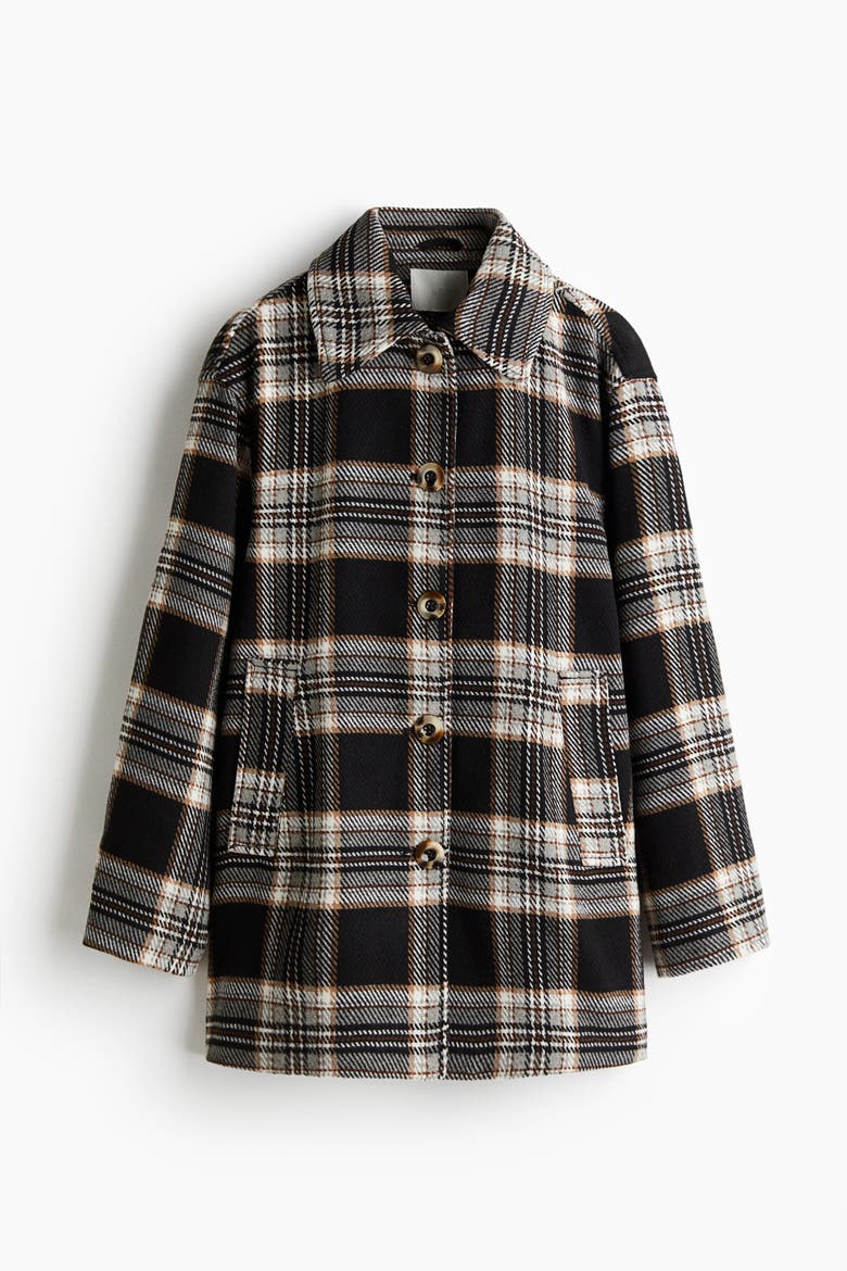 Oversized Coat, Alternate, color, Black/plaid