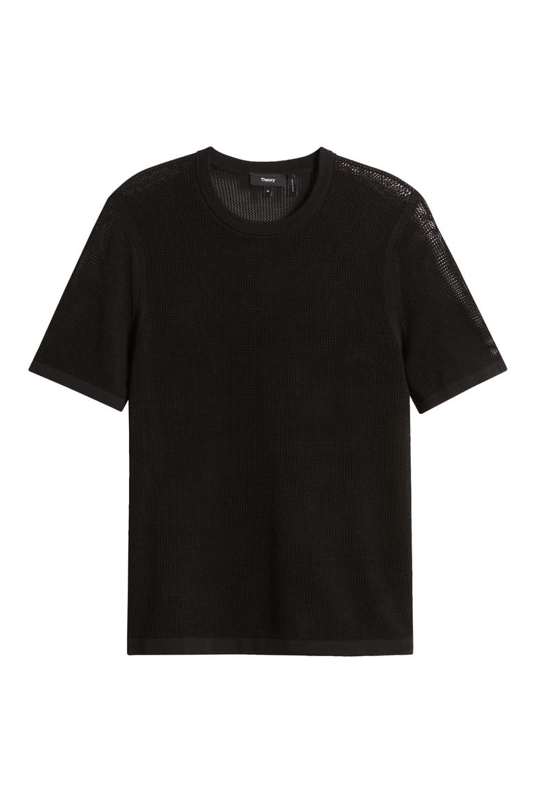 Cairn Open Stitch Cotton Blend Sweater, Alternate, color, BLACK