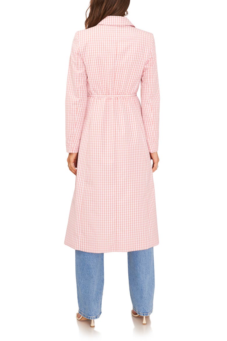 Check Peaked Lapel Longline Jacket, Alternate, color, ROSE LINEN