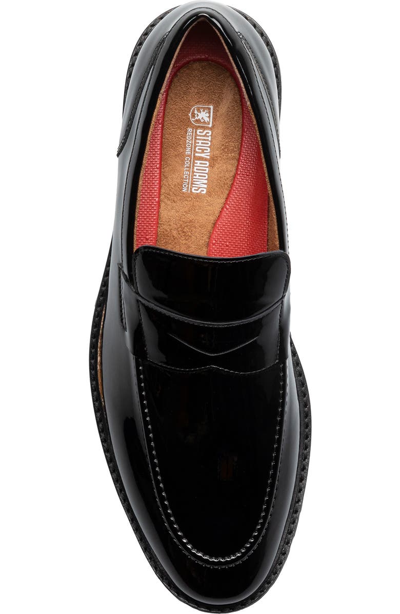 Stacy Adams Hazleton Apron Toe Lugged Penny Loafer, Alternate, color, Black Patent