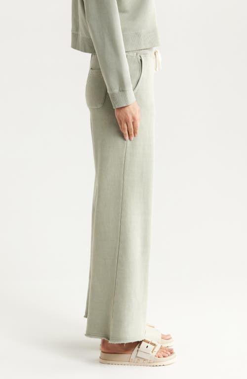 Marine Layer Cloud Nine Wide Leg Cotton Blend Fleece Pants In Shadow