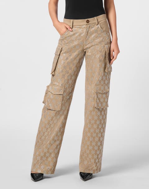 Long Trousers Cargo Fit Monogram Women