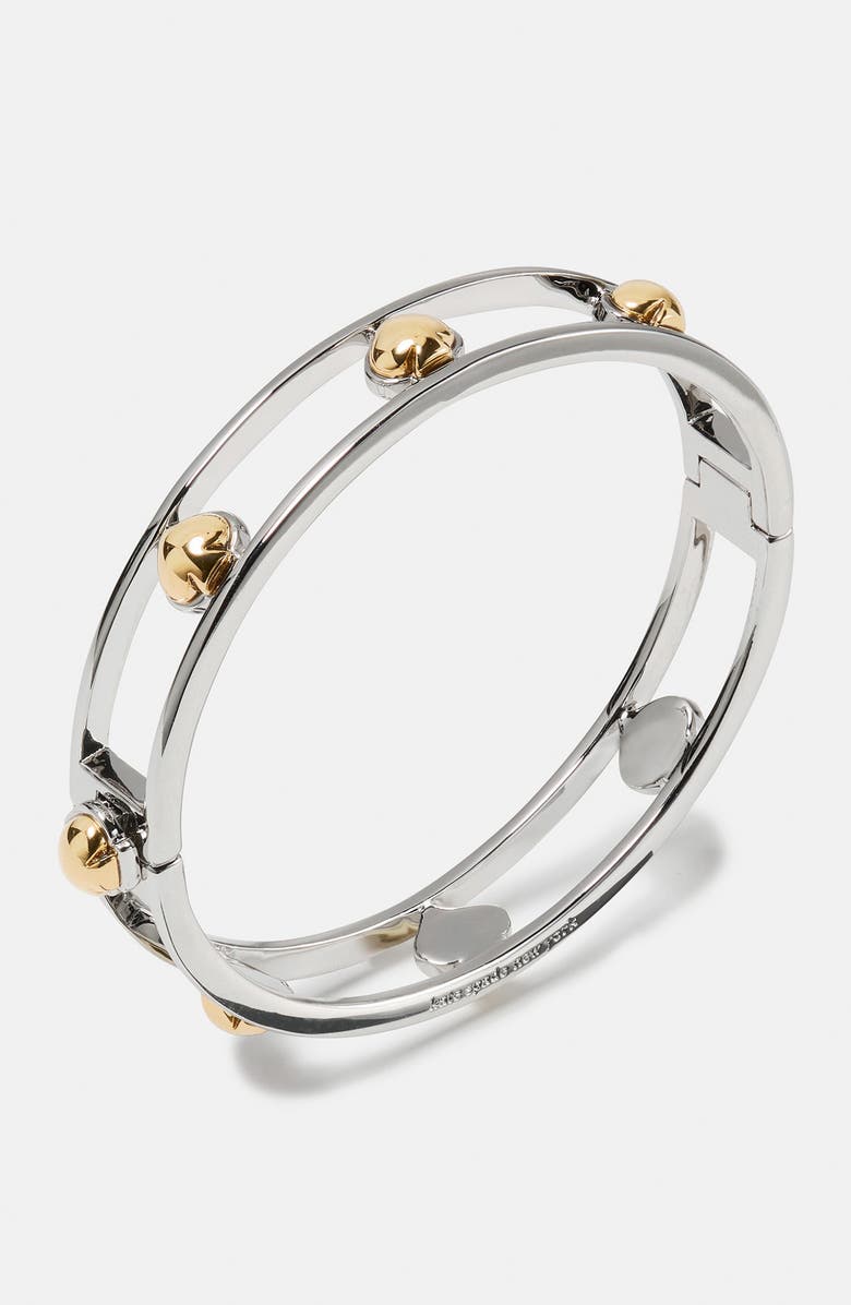 Kate Spade New York spade cutout bangle bracelet, Alternate, color, Silver/ Gold