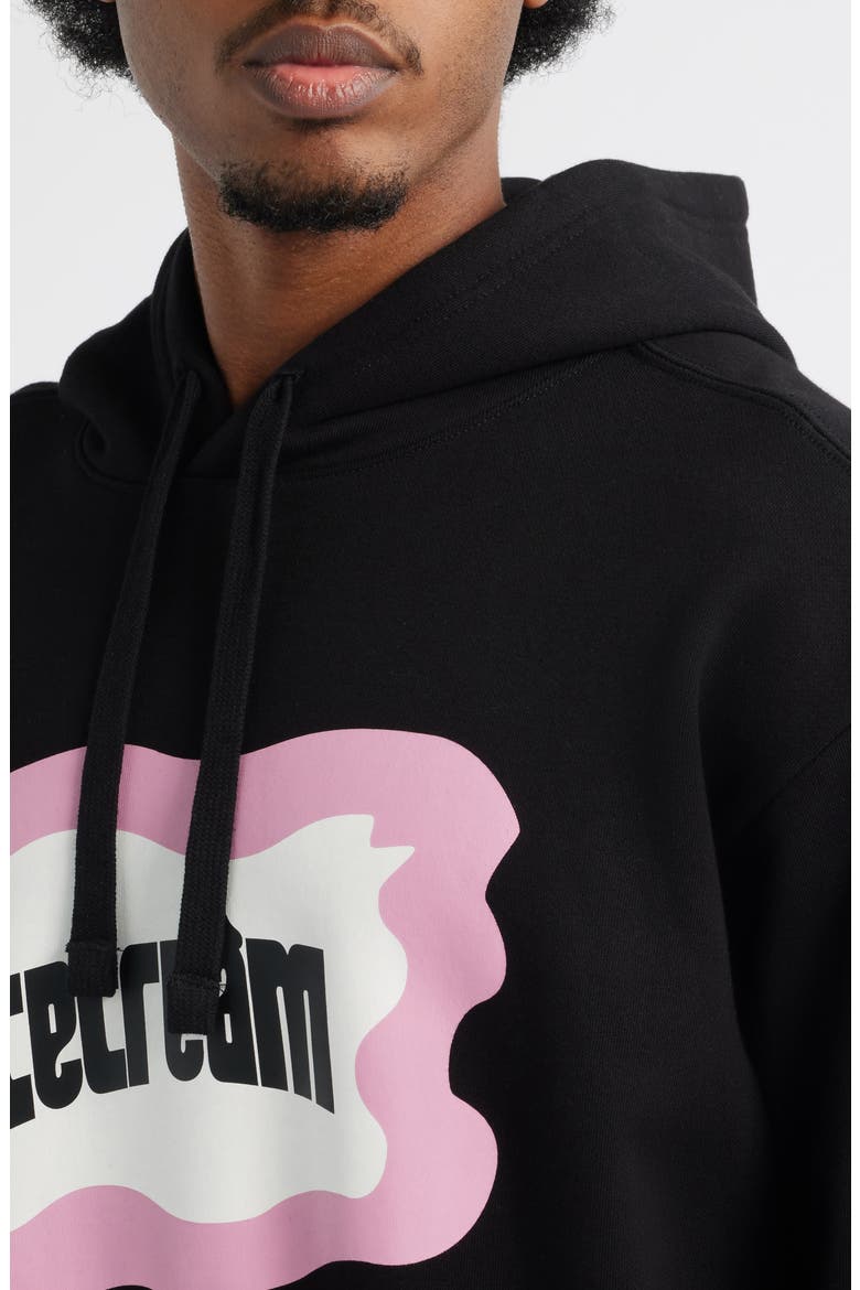 Flag Logo Cotton French Terry Graphic Hoodie, Alternate, color, BLACK