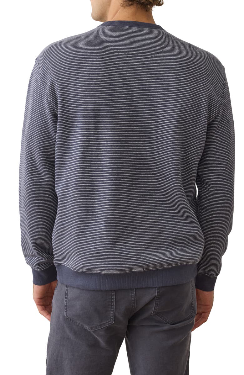 Marine Layer Cloud 9 Fleece Relaxed Crewneck Sweatshirt, Alternate, color, Navy Mini Stripe