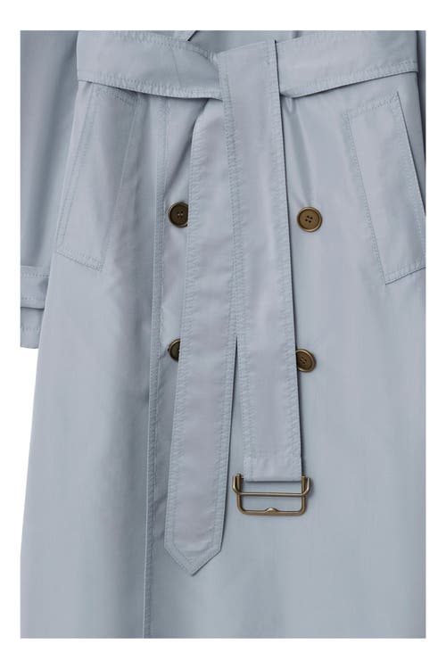 Burberry Long Silk Trench Coat In Gale