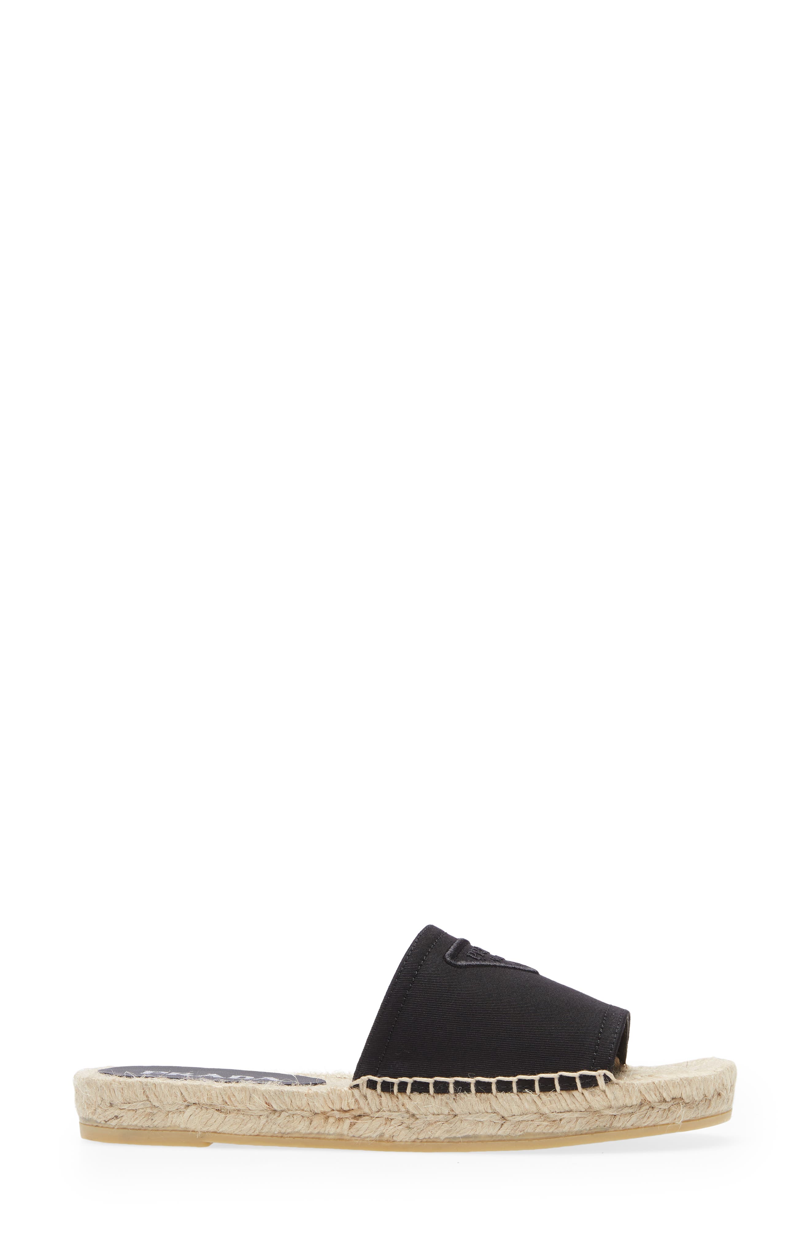 Prada Logo Espadrille Slide Sandal, Alternate, color, 
