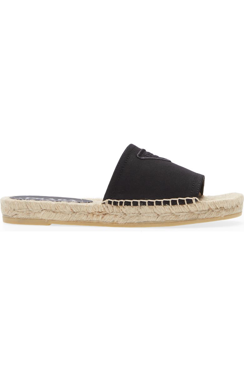 Prada Logo Espadrille Slide Sandal, Alternate, color,