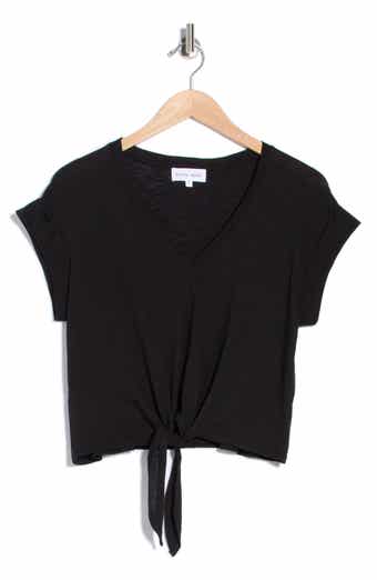 Tie Front V-Neck T-Shirt