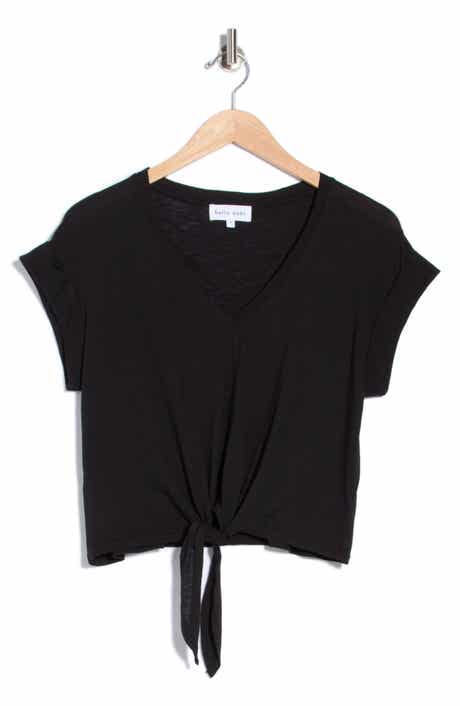 Tie Front V-Neck T-Shirt