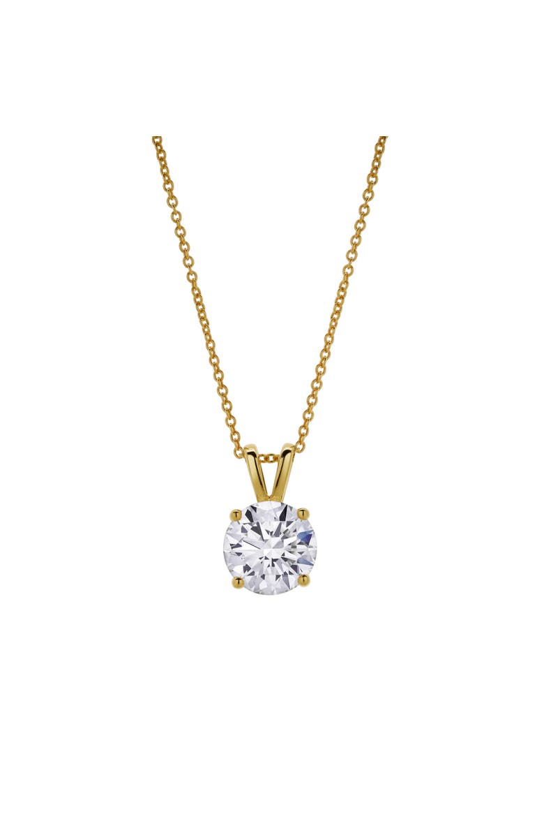 Lucent 14K Gold Round Lab Grown Diamond Pendant - 2 Ct, Main, color, 14K Yellow Gold