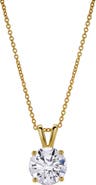 LuvMyJewelry Lucent 14K Gold Round Lab Grown Diamond Pendant - 2 Ct