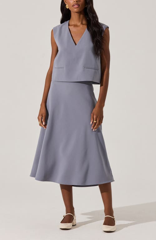 Astr The Label Flared Midi Skirt In Blue
