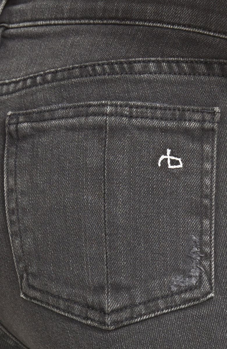 rag & bone/JEAN Shredded Skinny Jeans, Alternate, color,