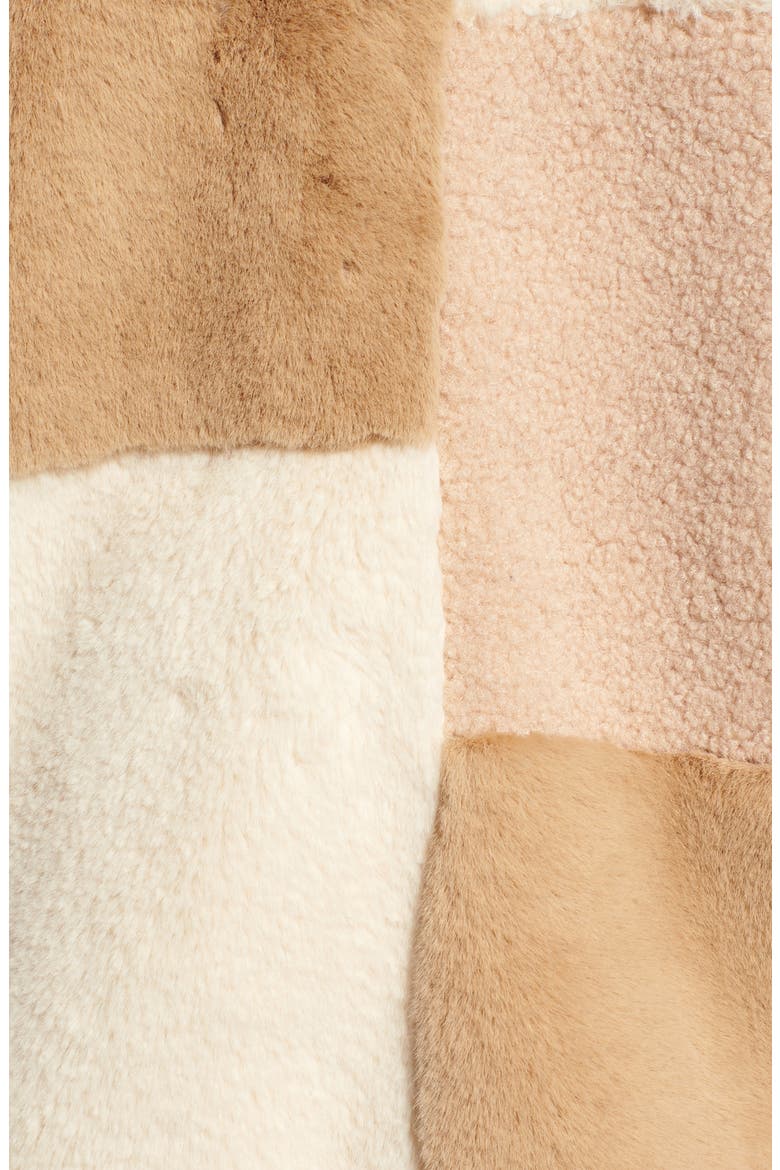 Patchwork Faux Fur Jacket, Alternate, color, BEIGE
