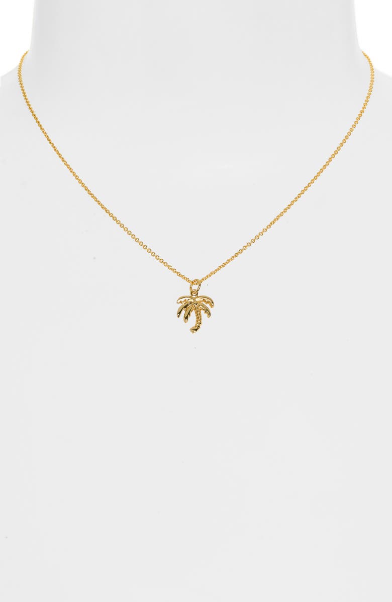 Kiara by Ki-ele Coco Palm Tree Pendant Necklace, Alternate, color, Gold