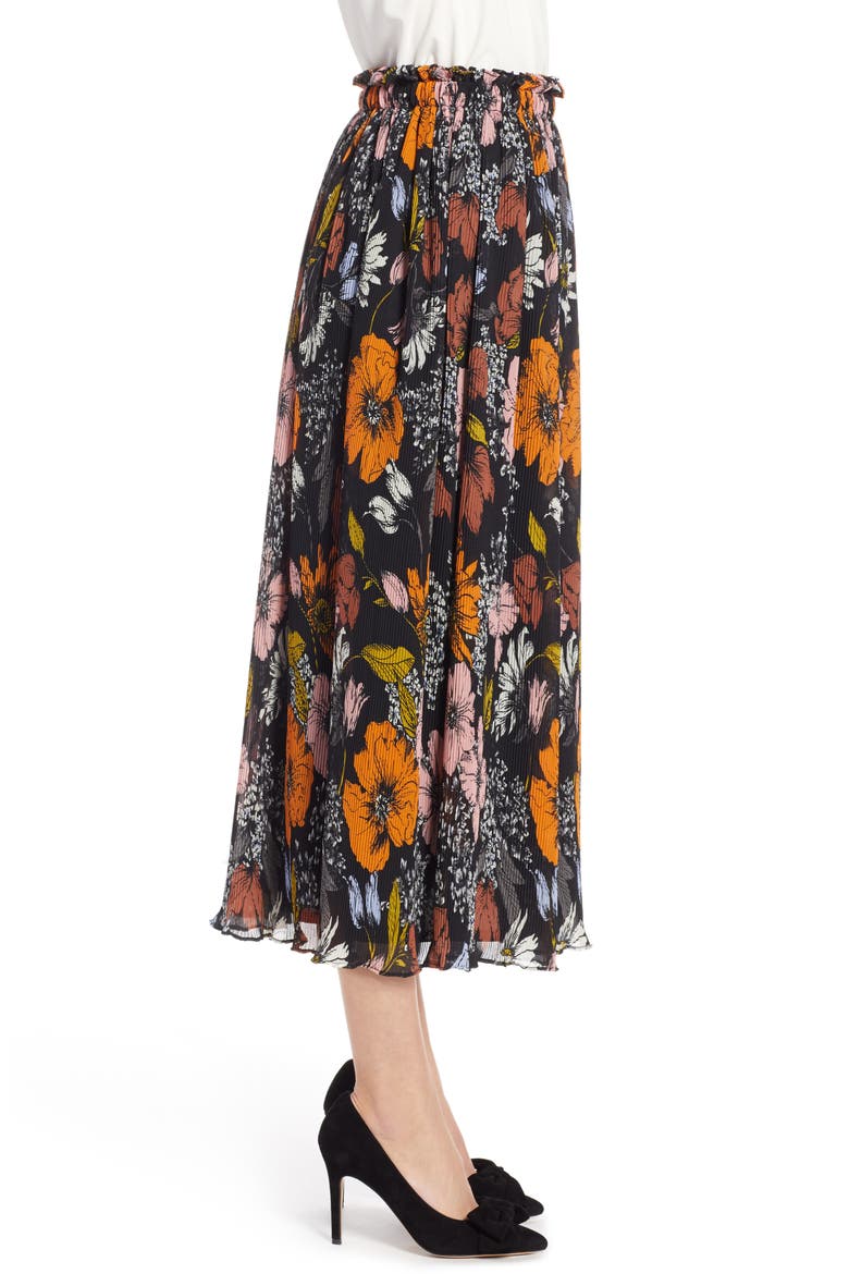 x Atlantic-Pacific Crinkle Midi Skirt, Alternate, color, BLACK EADIE FLORAL