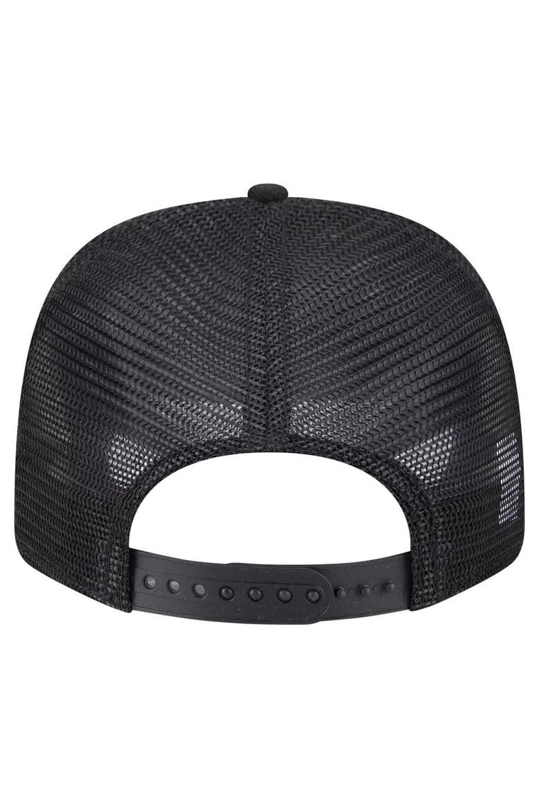 Men's New Era Black Atlanta Falcons Main Trucker 9SEVENTY Stretch-Snap Hat, Alternate, color, Black