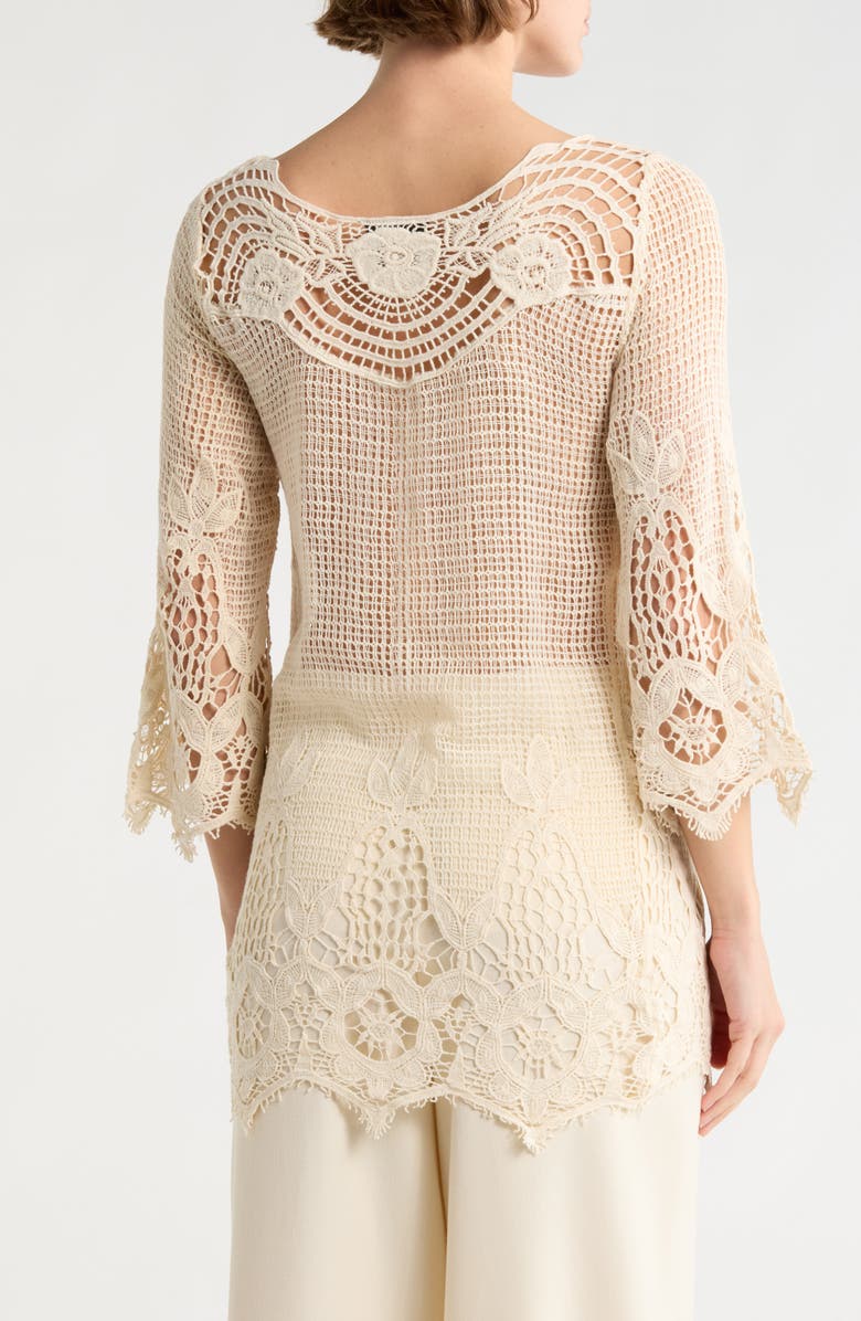 Forgotten Grace Open Knit Lace Top, Alternate, color, Natural