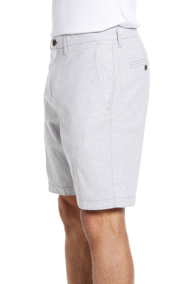 Linen Blend Chino Shorts, Alternate, color, GREY WEATHER HOUNDSTOOTH