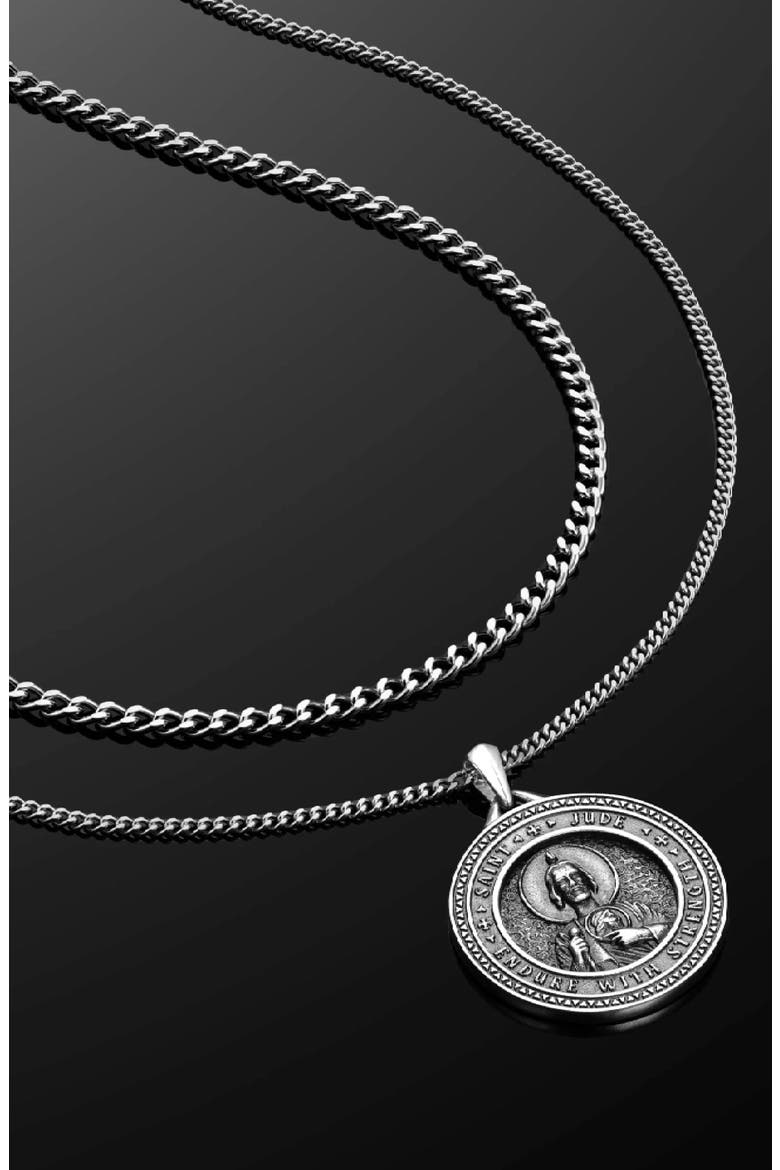 Men's St. Jude Pendant Necklace, Alternate, color, SILVER